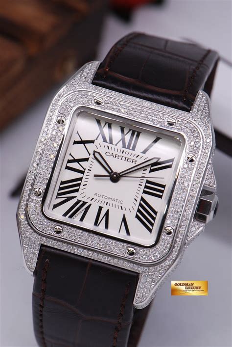 cartier santos white|cartier santos xl with diamonds.